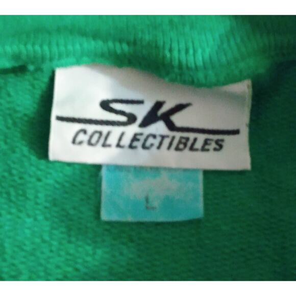 VTG SK Collectables 3 Button Sweatshirt Mens Large Oversized Green St Patrick's - Picture 2 of 10